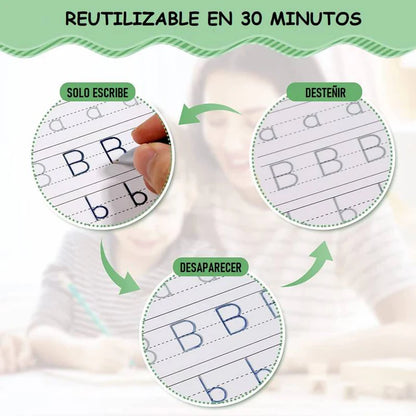 CUADERNO MAGICO CALIGRAFIA REUTILIZABLES