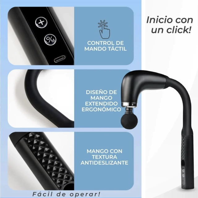 Pistola masajeador largo espalda